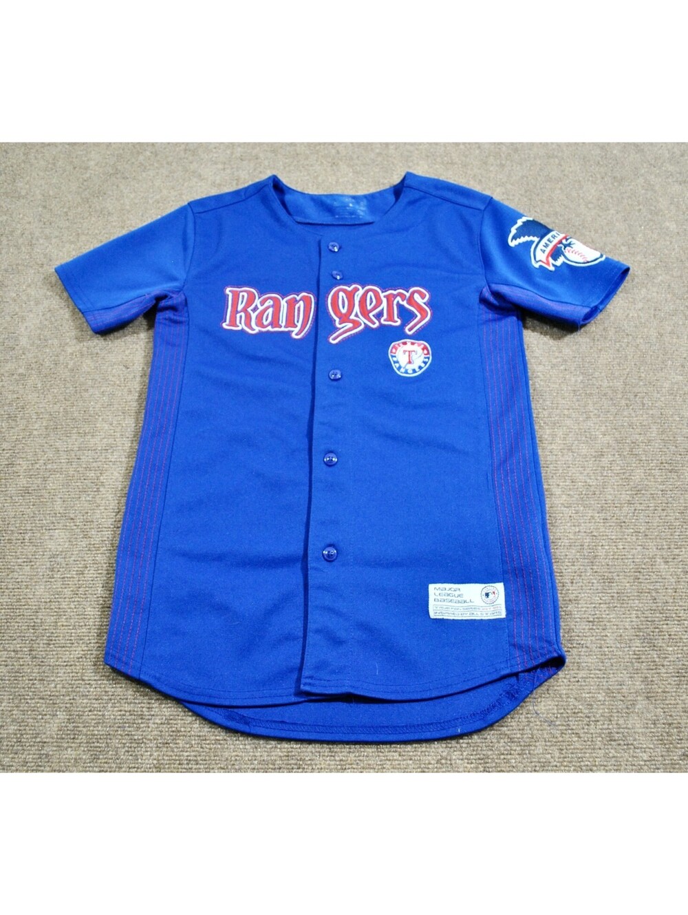 Texas Rangers Josh Hamilton MLB Baseball Blue Button Jersey Size Youth Large